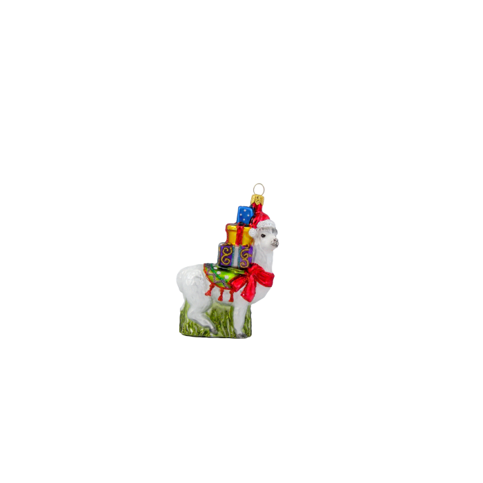Julekugle Lama med gaver
