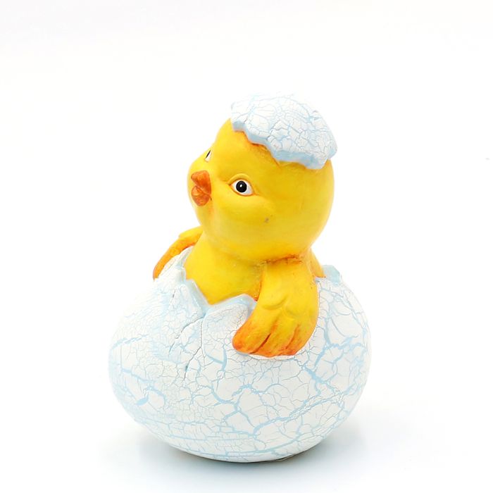 Kylling med æggeskal på hovedet 11 cm høj