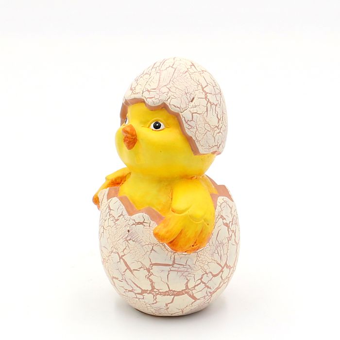 Kylling med æggeskal på hovedet 11 cm høj