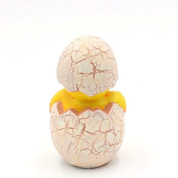 Kylling med æggeskal på hovedet 11 cm høj