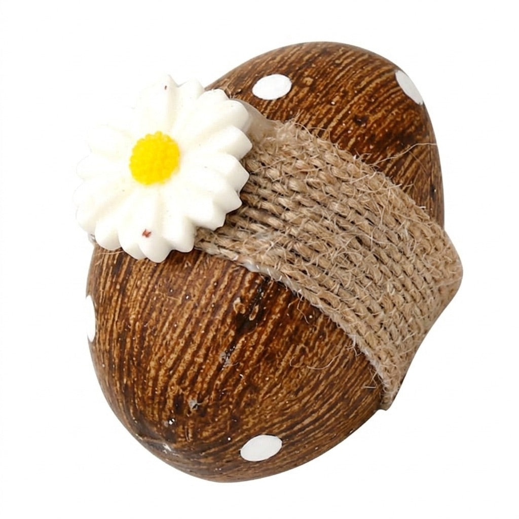 Easter egg with ribbon and flower