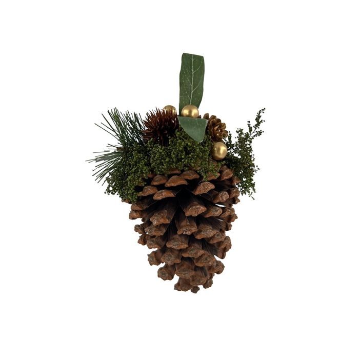 Kogle med dekoration 14 cm guld