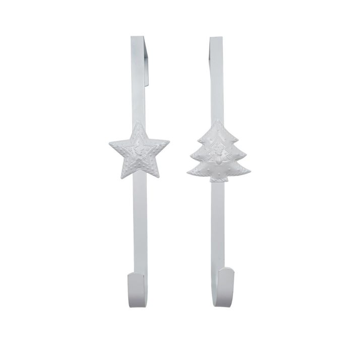 Krog til krans med juletræ/stjerne hvid