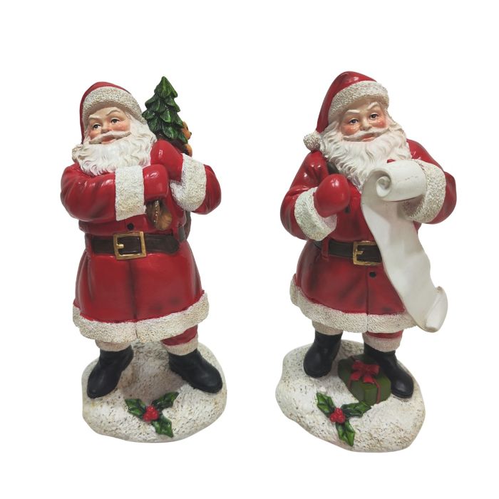 To Julemænd på arbejde, den ene med julesæk og den anden med ønskeliste på sneflage fra House of seasons.