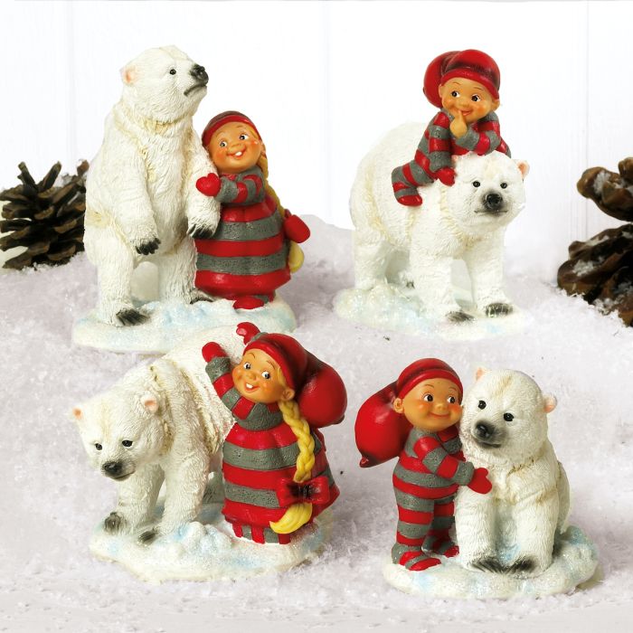 Baby elf with polar bear