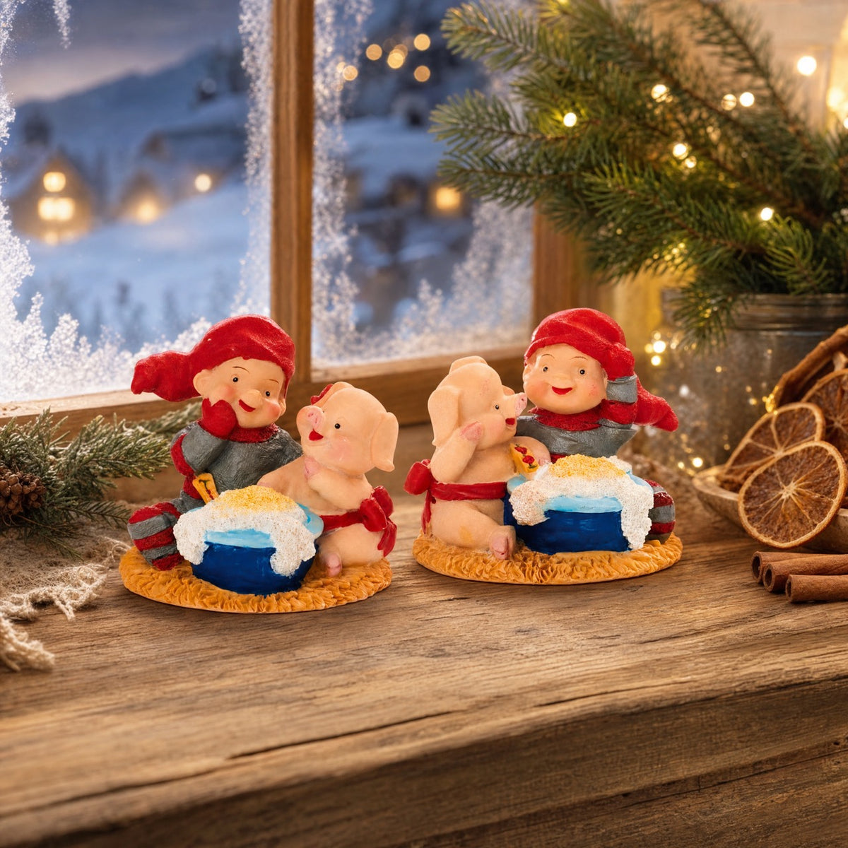 BABY ELF WITH PIGLET AND PORRIDGE