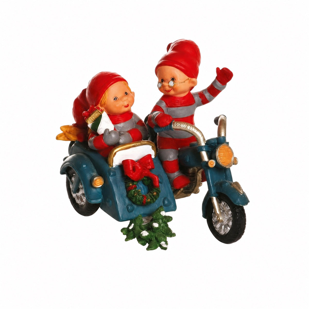 Baby elf on a motorcycle