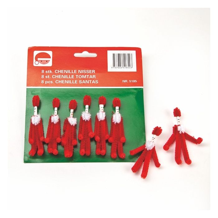 Chenille nisser i pakke med 8 stk. fra Pobra