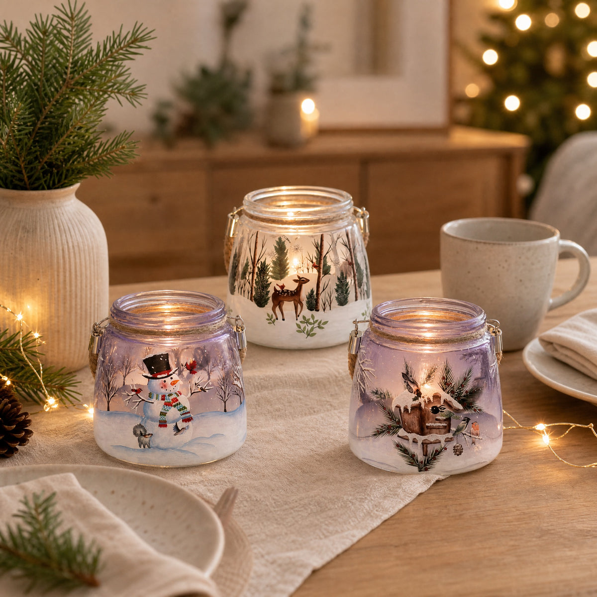 Lantern with winter motif