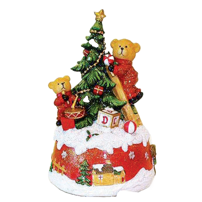 Spilledåse Bamser pynter juletræ