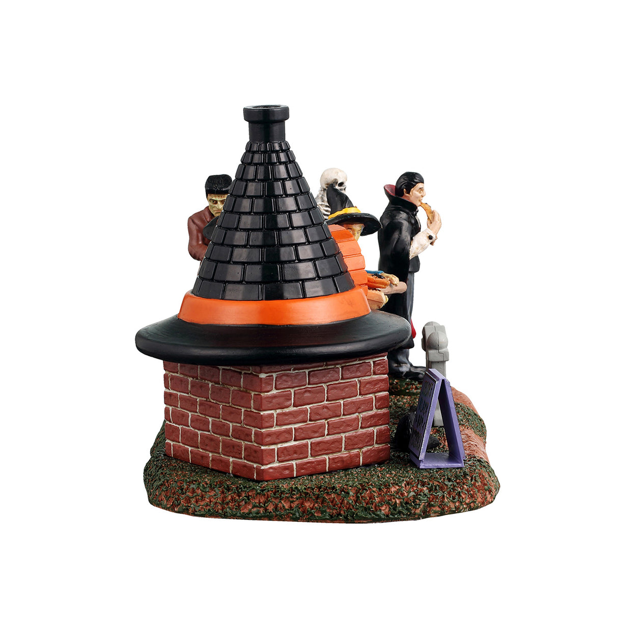 Zelda's Black Hat Pizzeria figurer til Halloween fra Lemax med heksehat i fokus