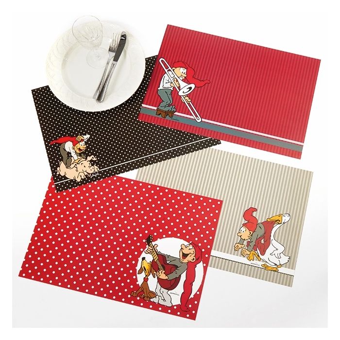 Bramming Dækkeservietter med julemotiver.