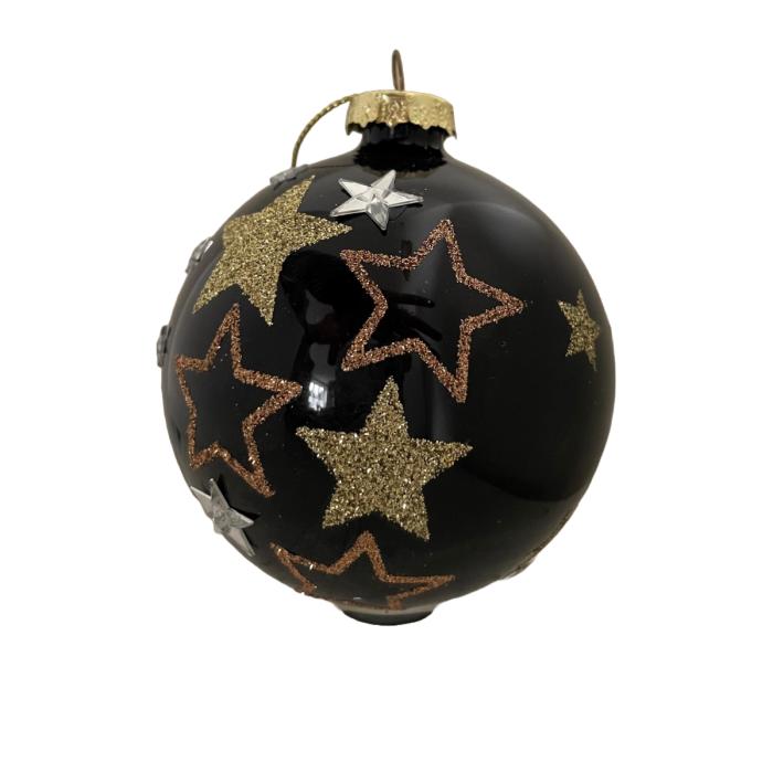 Christmas bauble with stars text or rustic gold