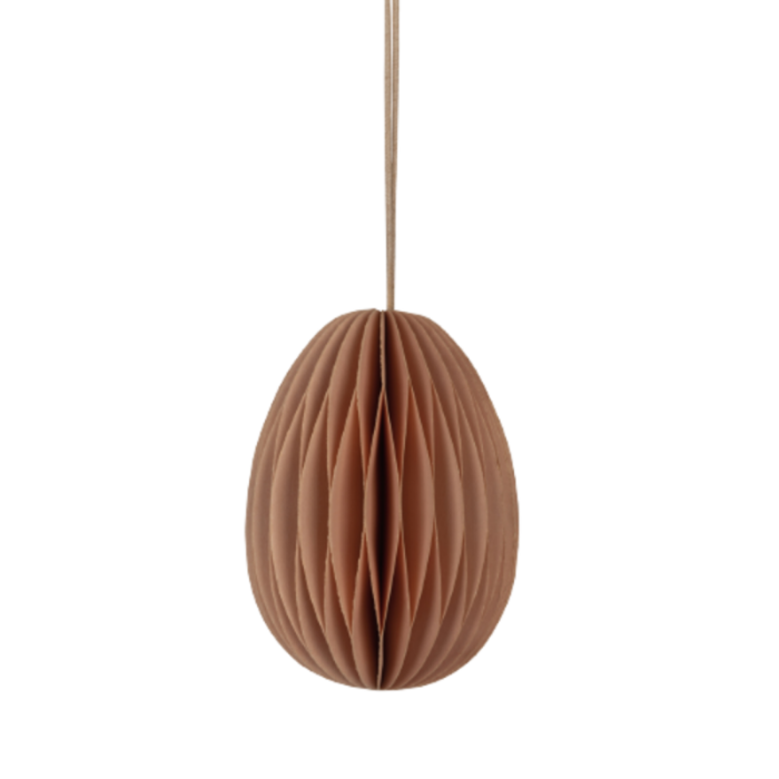 Påskeæg i papir okkergult 7 cm