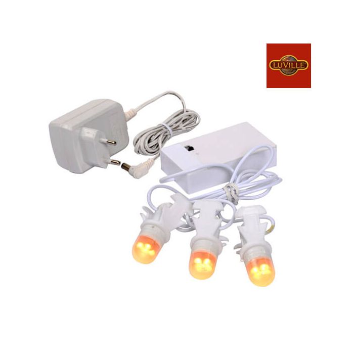 Luville Led-lys 3 stk. med adapter