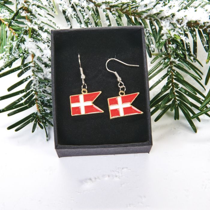 Øreringe med Dannebrog