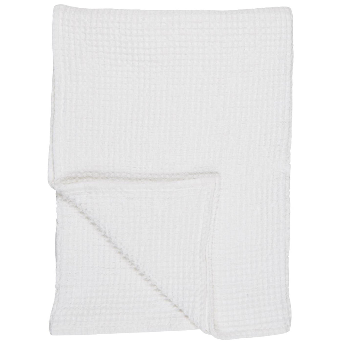 White Liseleje bath towel from Ib Laursen with waffle pattern, made of 100% cotton, 100 x 150 cm