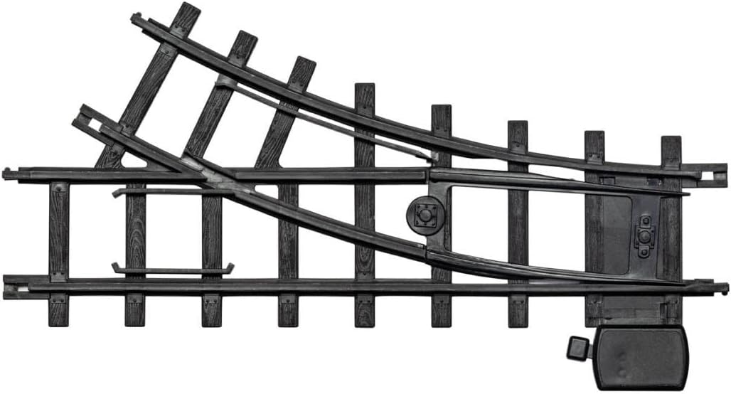 Right-hand switch track in black plastic from Lionel