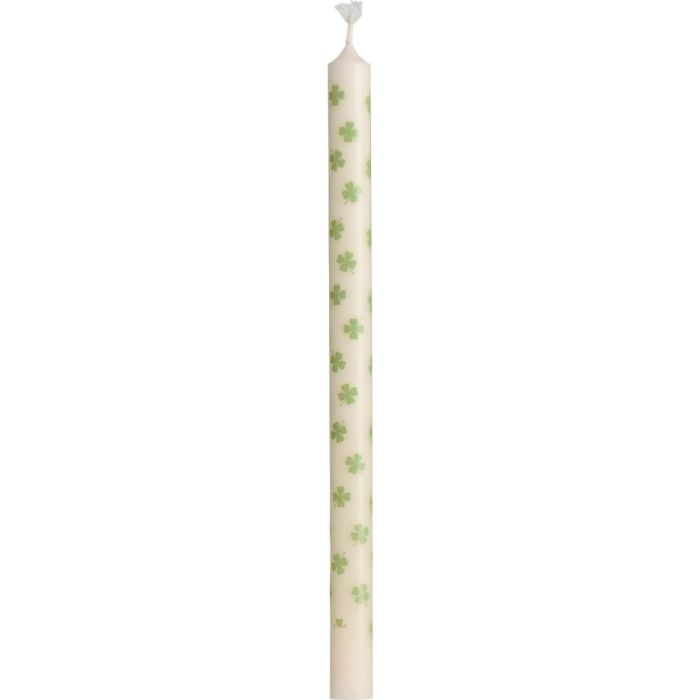 Ib Laursen White Tealights with Green Clover 5-pack