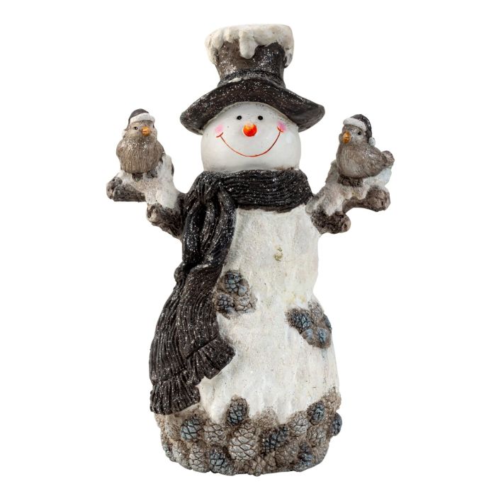 Snemand med fugle 49 cm høj