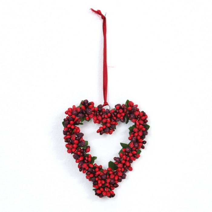 Hjerte med røde bær lille