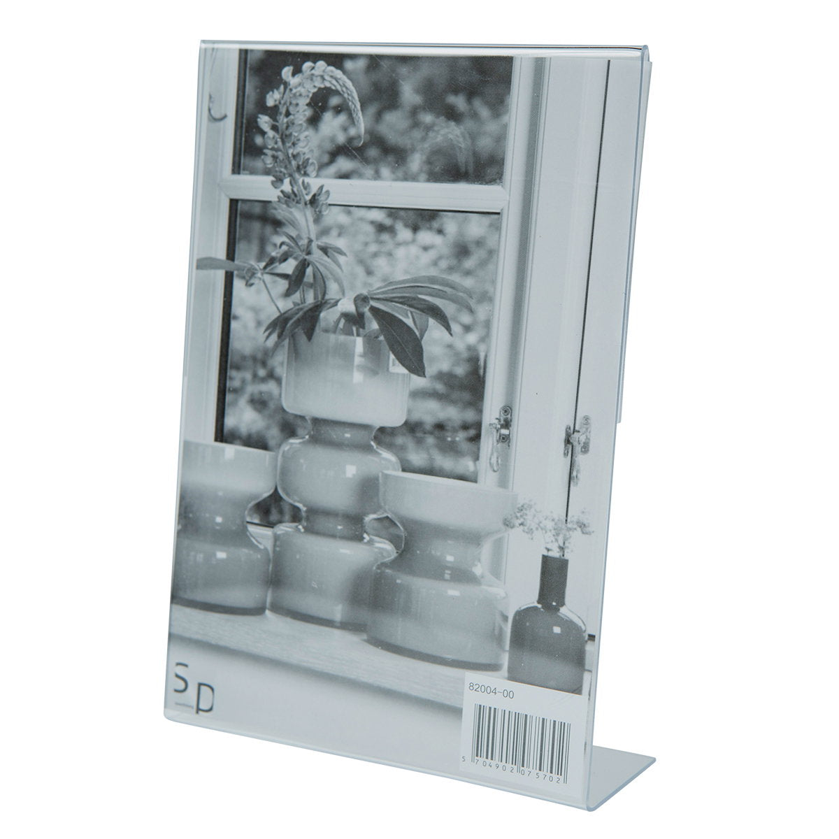 Silver metal photo frame by Speedtsberg with clear acrylic front and tabletop stand, for 13 x 18 cm photos
