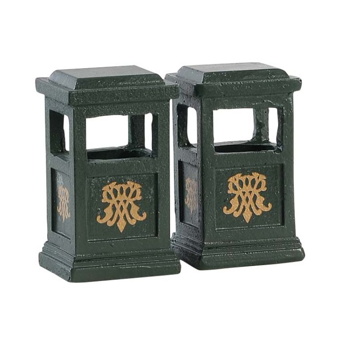 Green Trash Can - Lemax