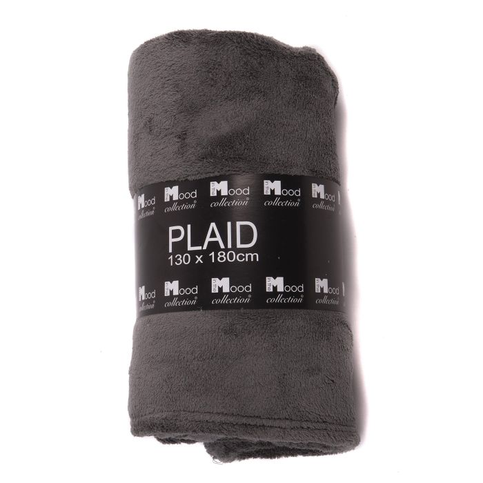 Fleece plaid mørkegrå