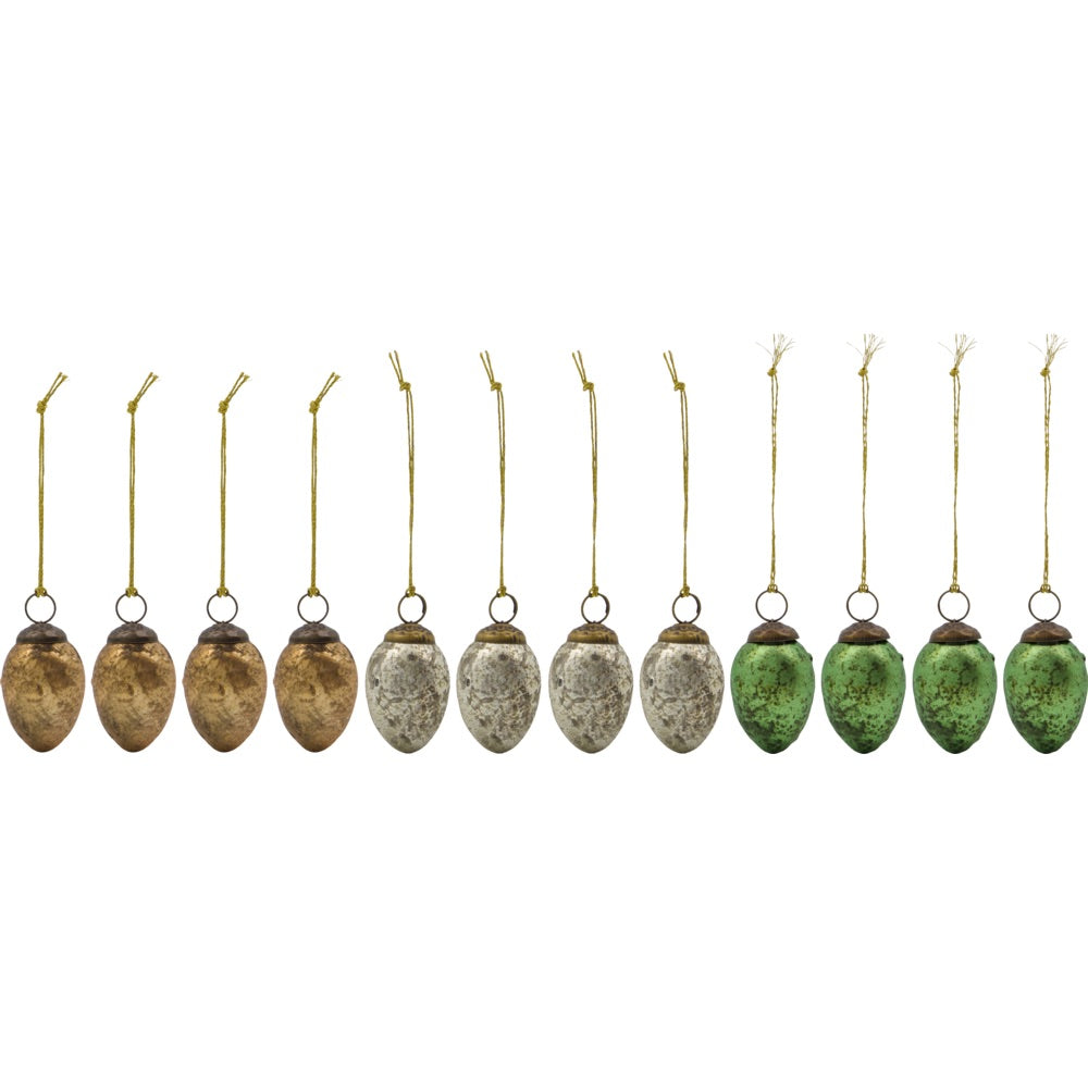 Påskeæg i glas i 3 forskellige farver til ophæng