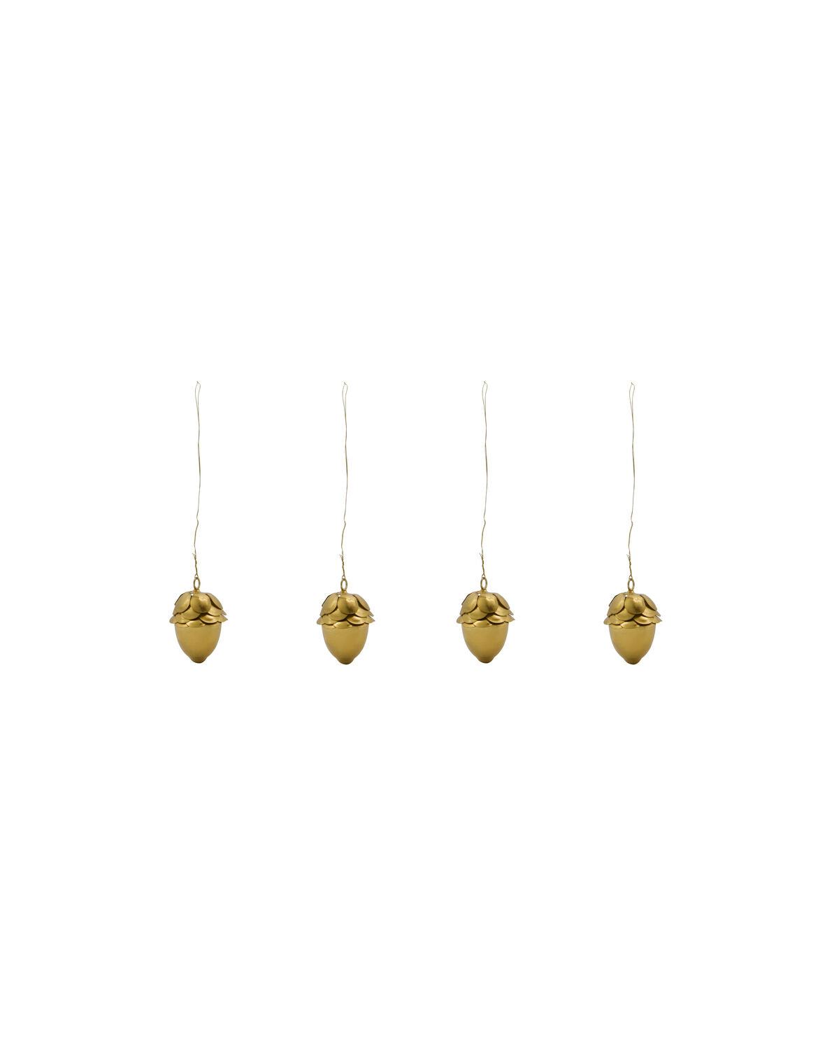 Gold-colored metal acorns for hanging, set of 4 from House Doctor