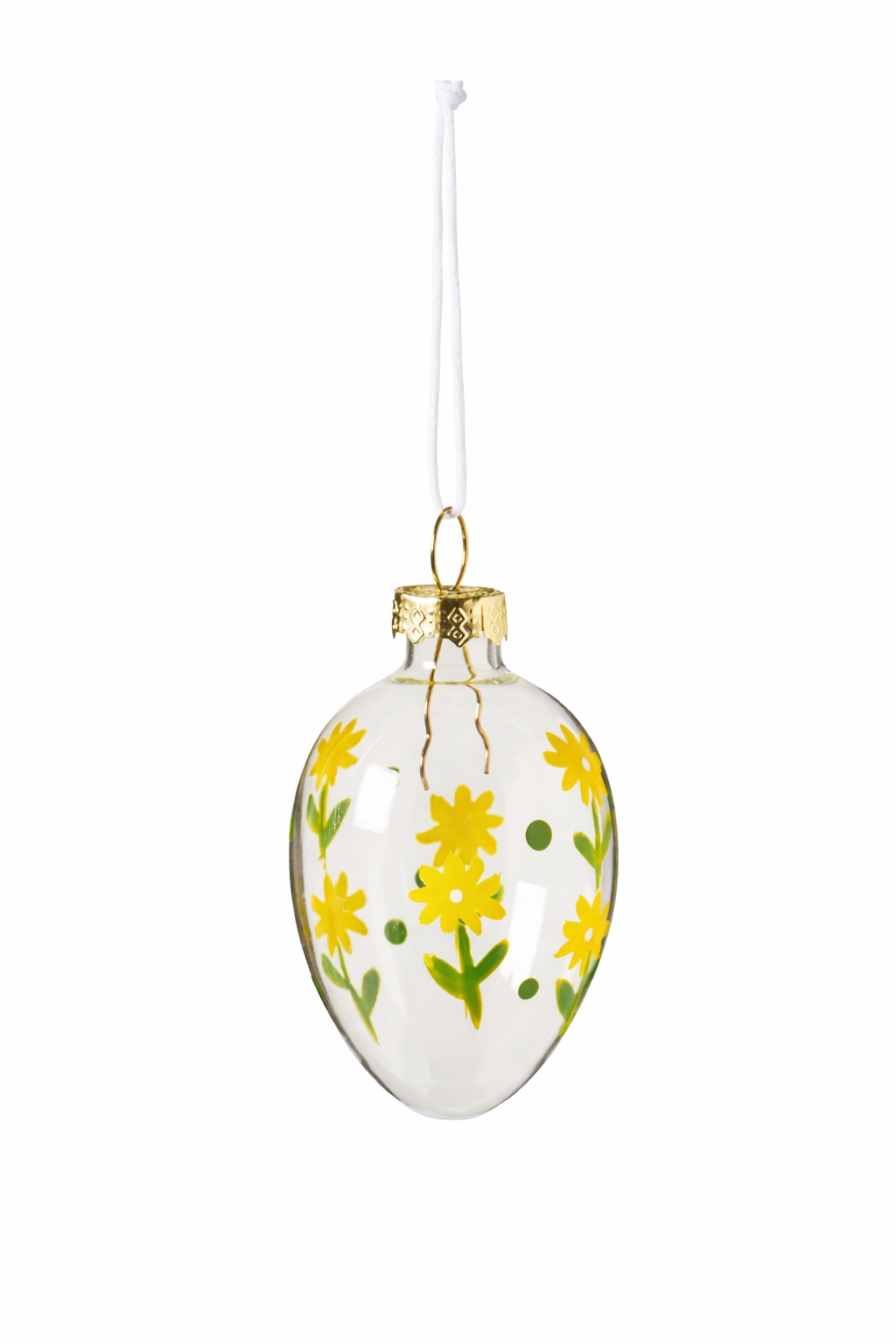 Påskeæg i glas med gule blomster