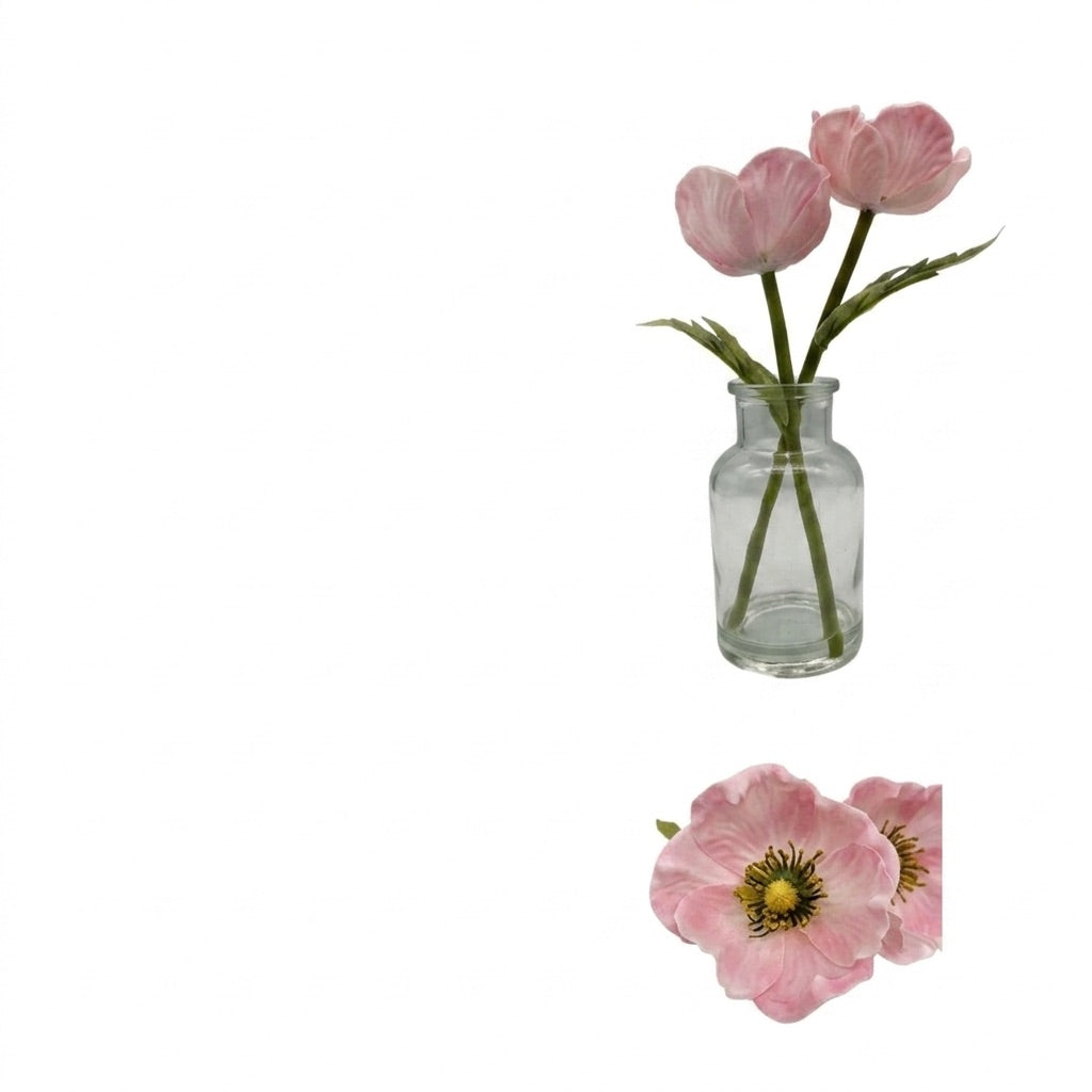 Poppies in a glass vase