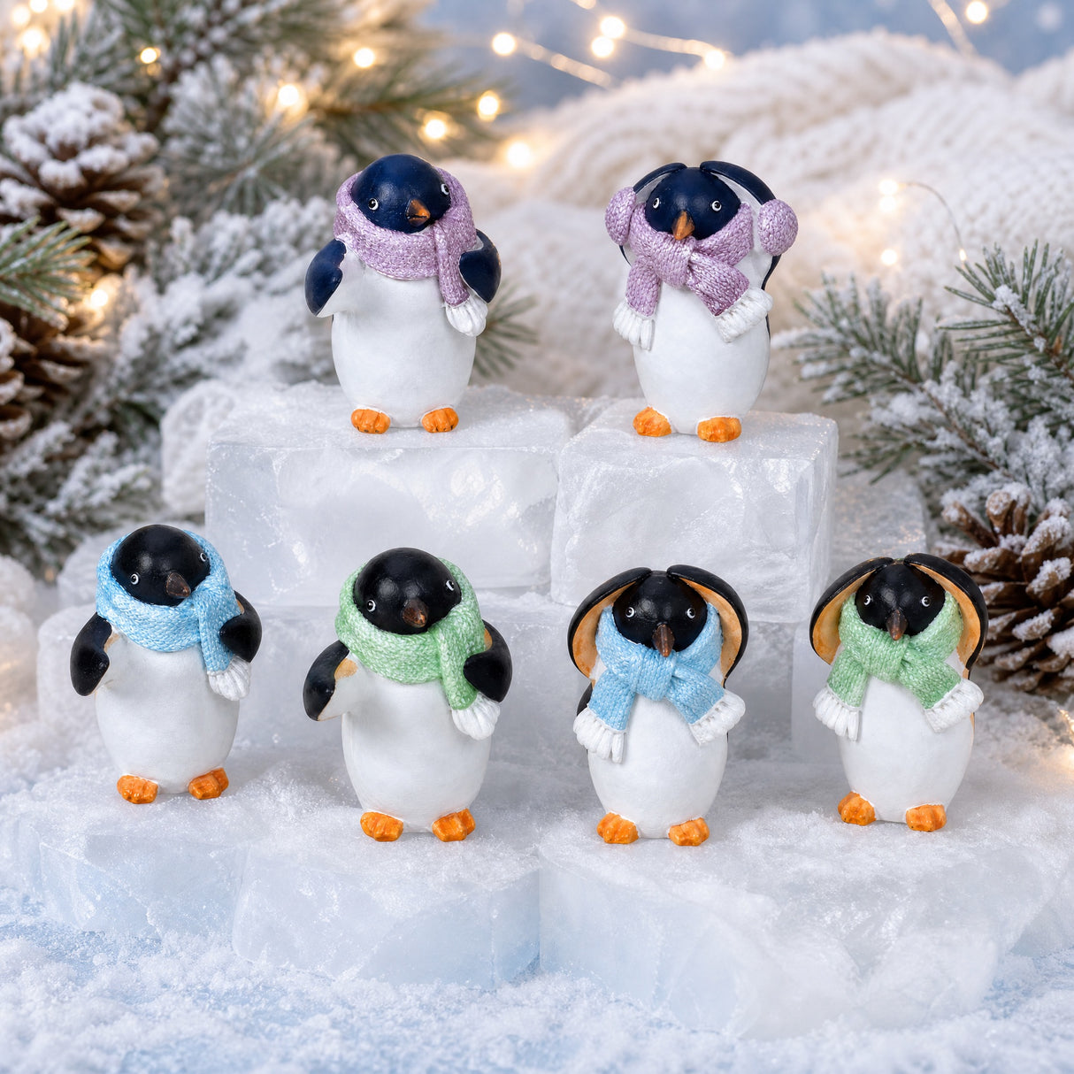Penguin with scarf 8 cm
