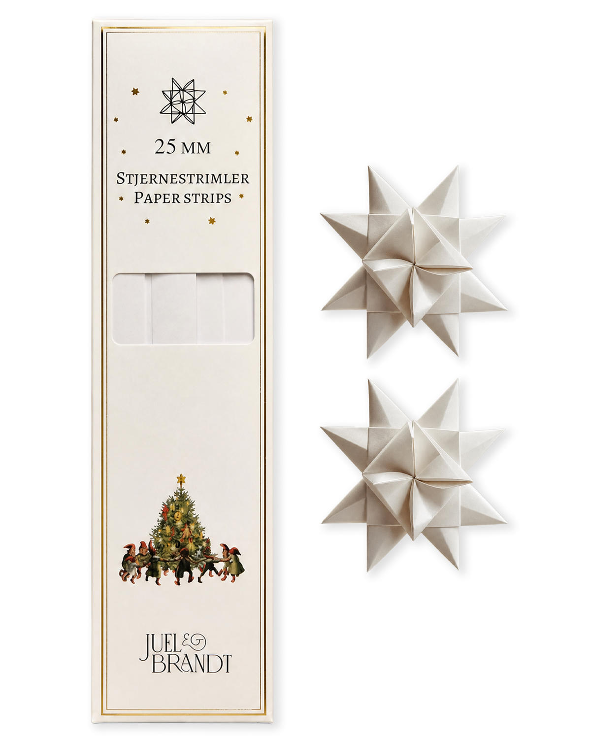 25 mm white star streamers from Juel & Brandt