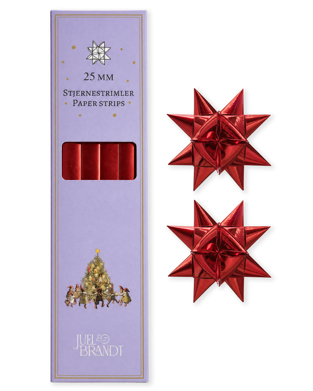 Star strips in metallic red, 25 mm from Juel & Brandt
