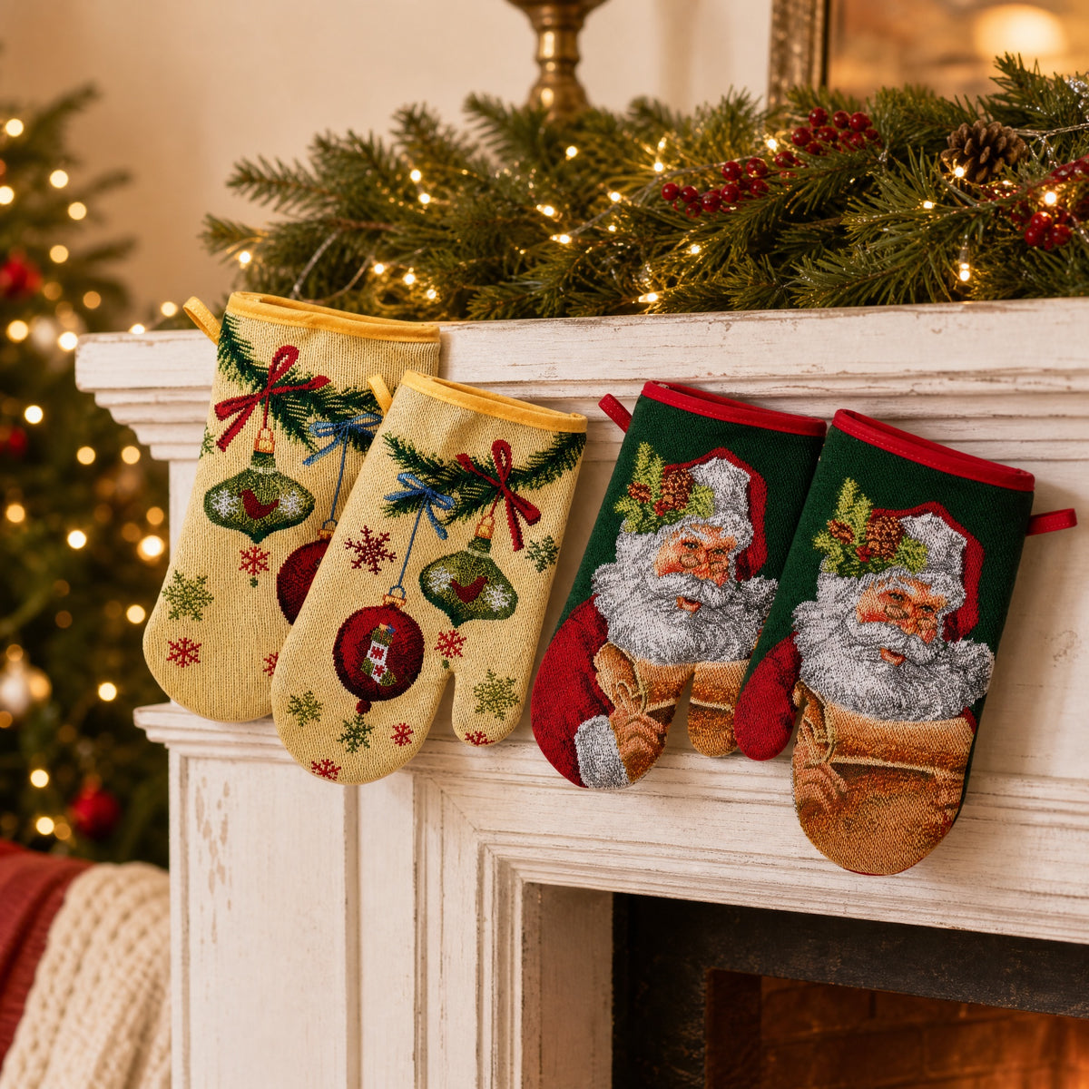 Christmas grill gloves
