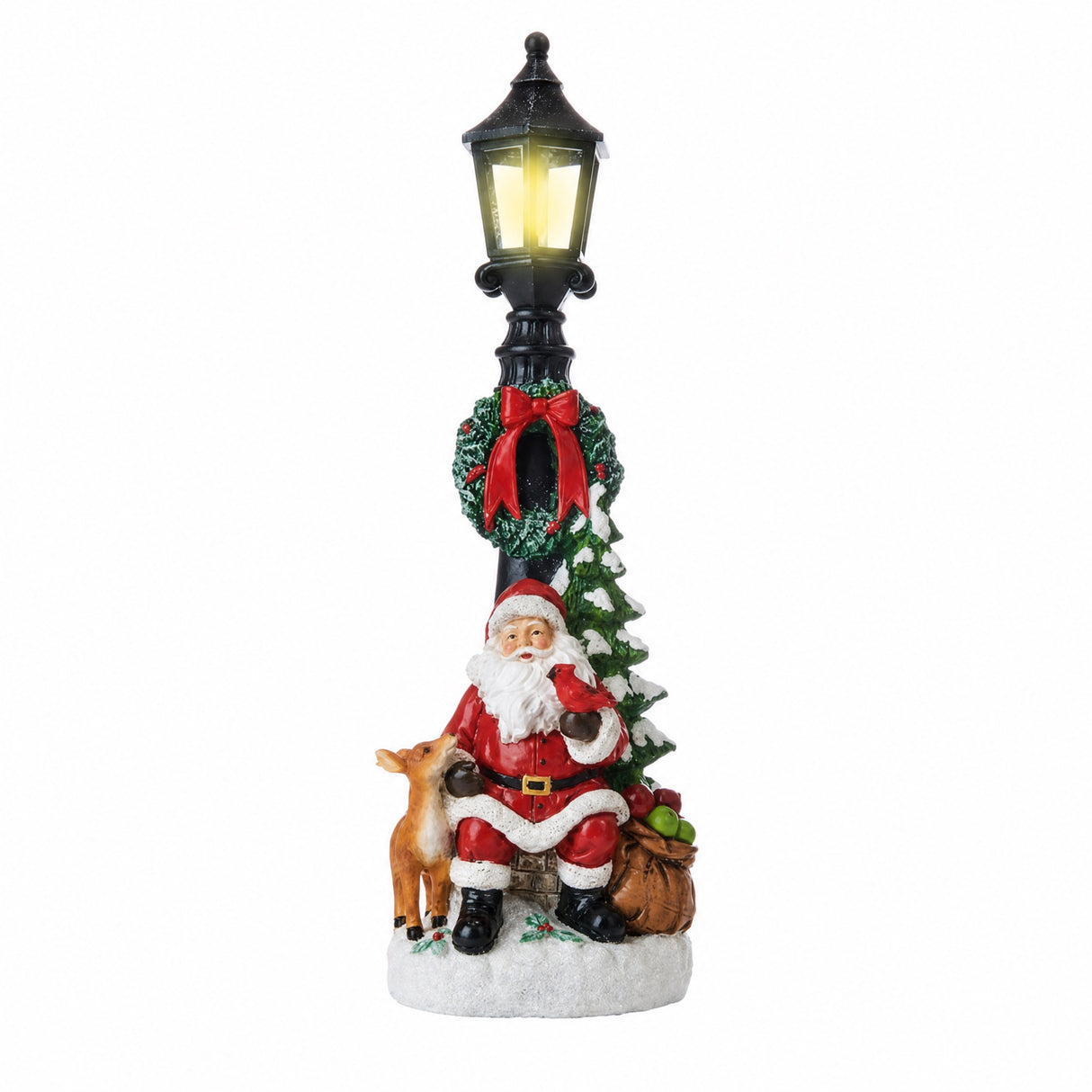 Lamp post with Santa Claus
