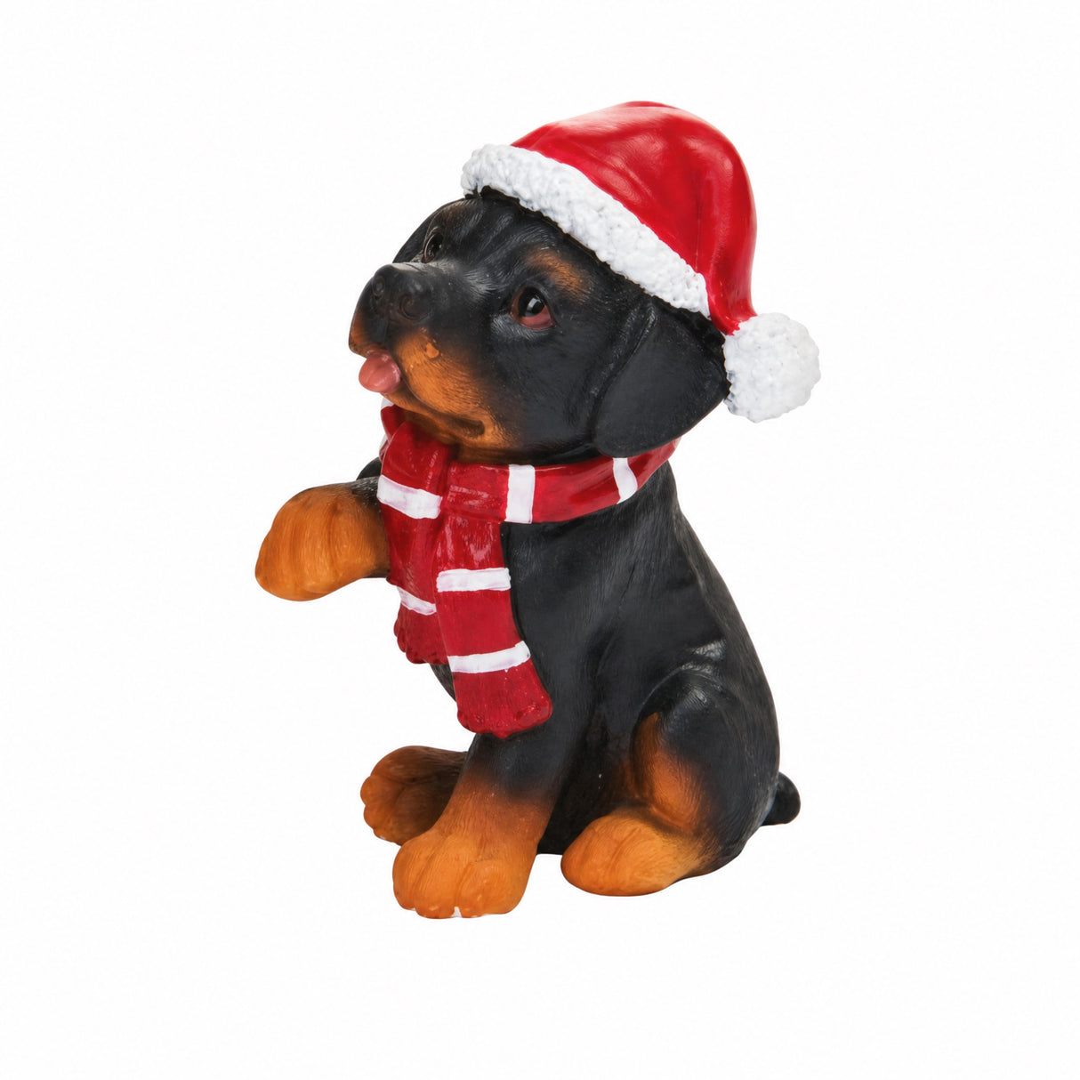 Dog with Santa hat and scarf