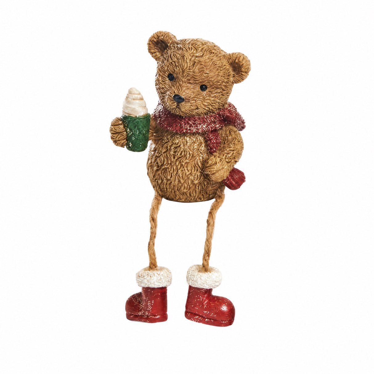 Christmas teddy bear with hanging legs