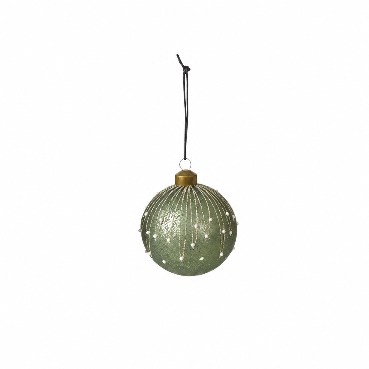Christmas bauble with leaves or beads green