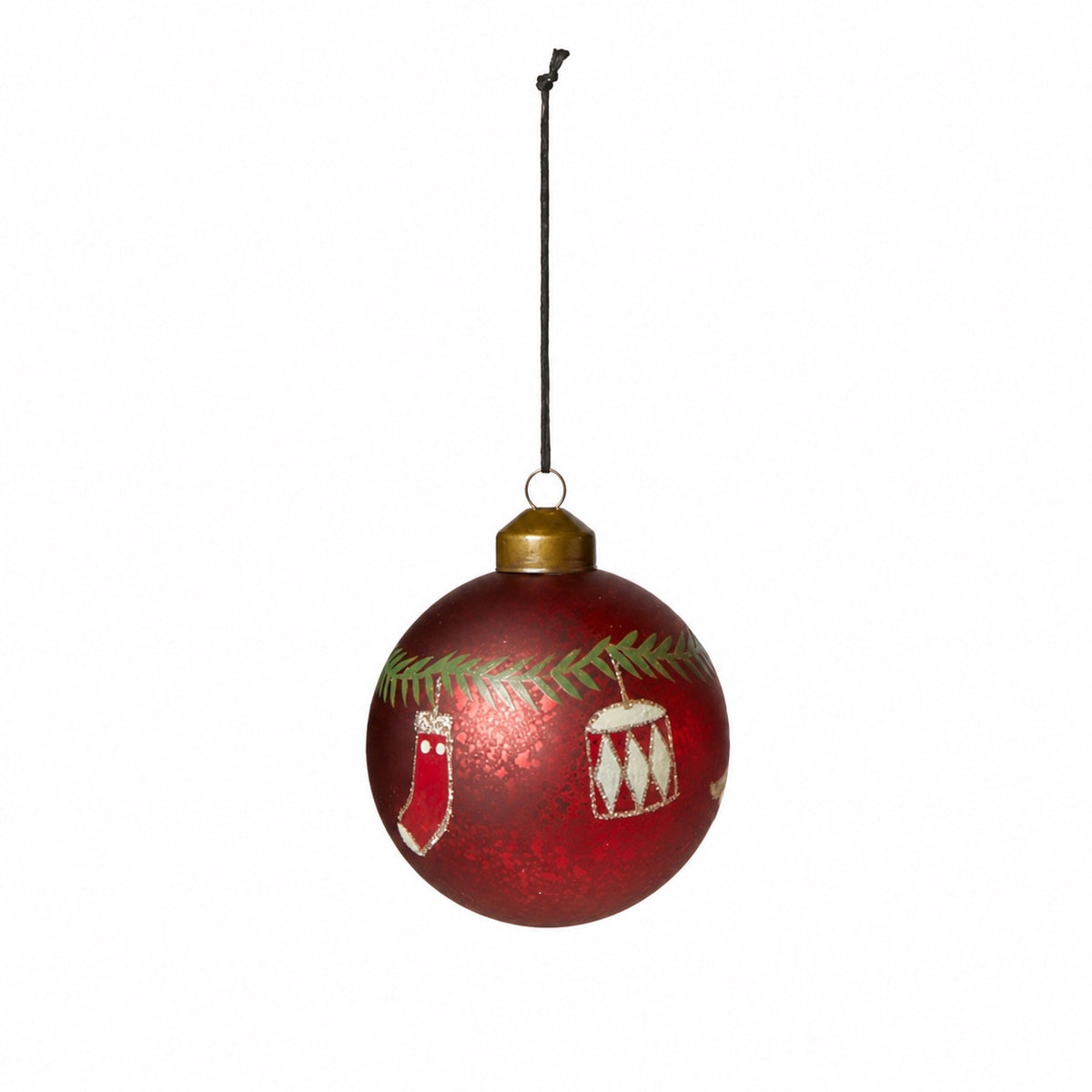 Christmas bauble with Christmas motifs, red
