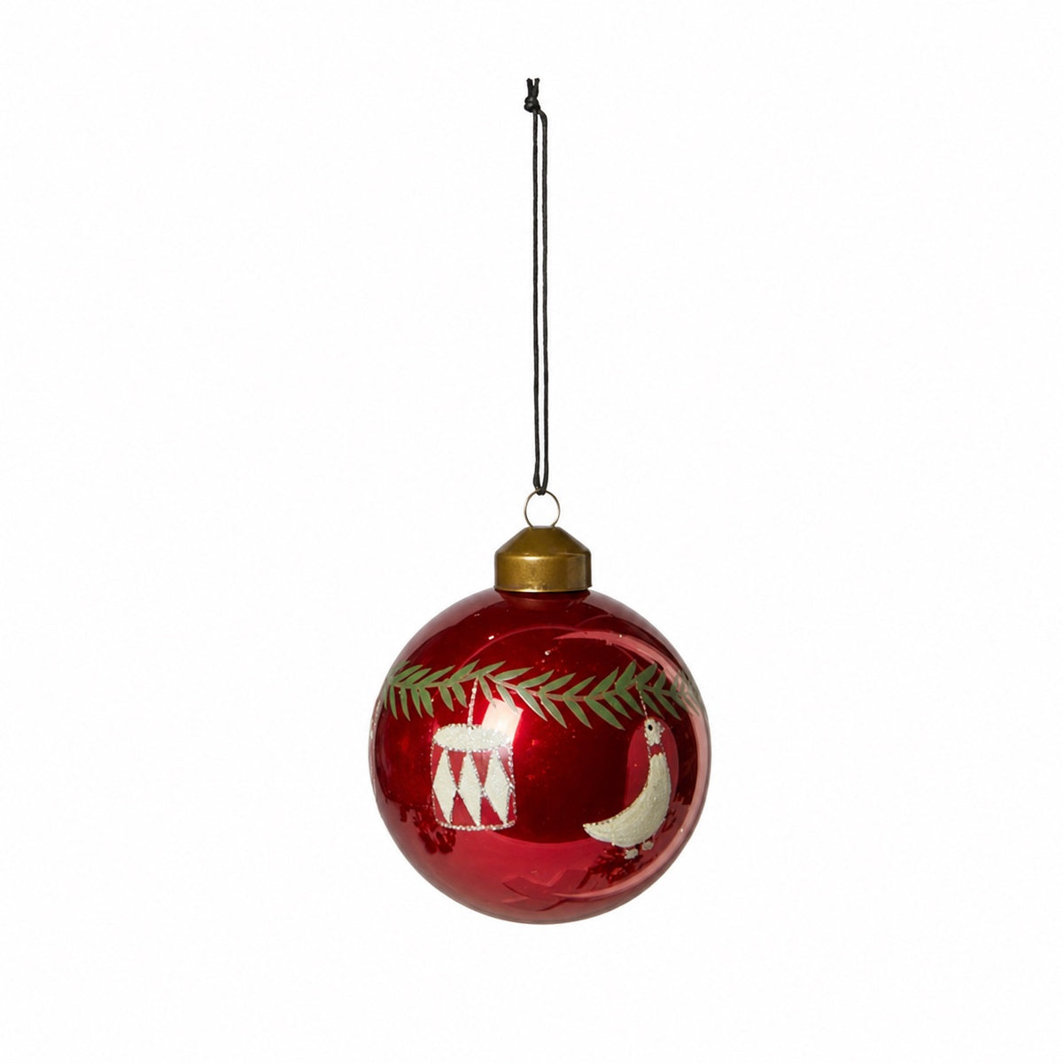 Christmas bauble with Christmas motifs, red