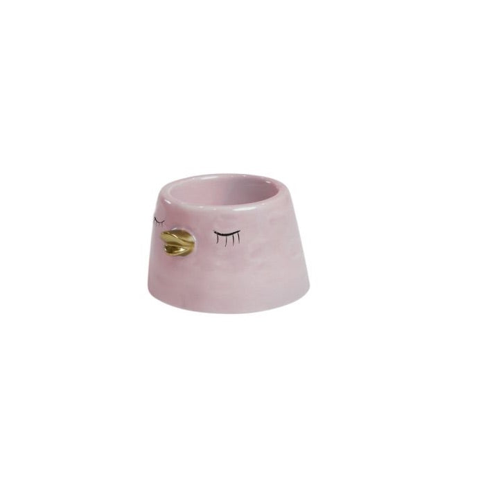 Tealight holder duck grey & pink