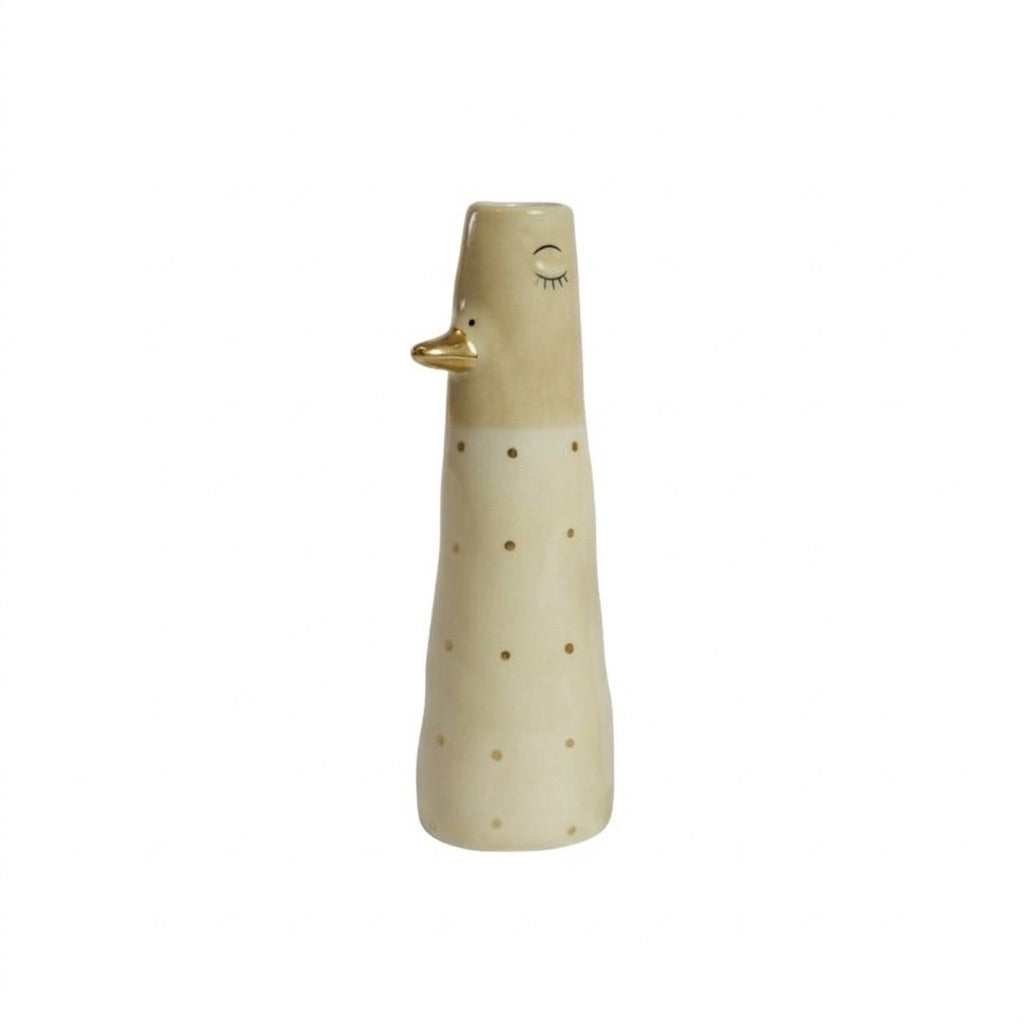 Vase duck 16 cm yellow & light yellow