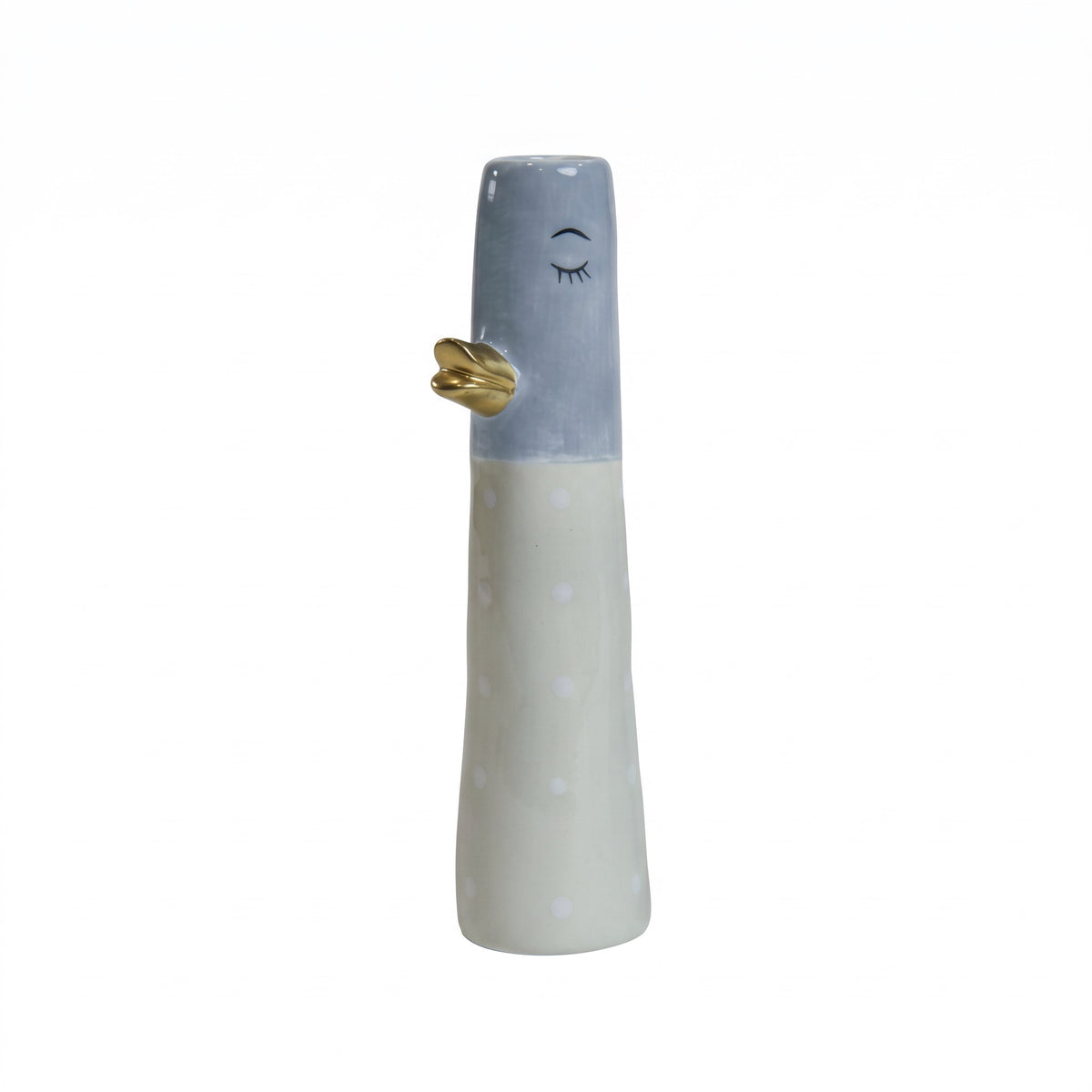 Vase duck 18 cm light blue & light gray