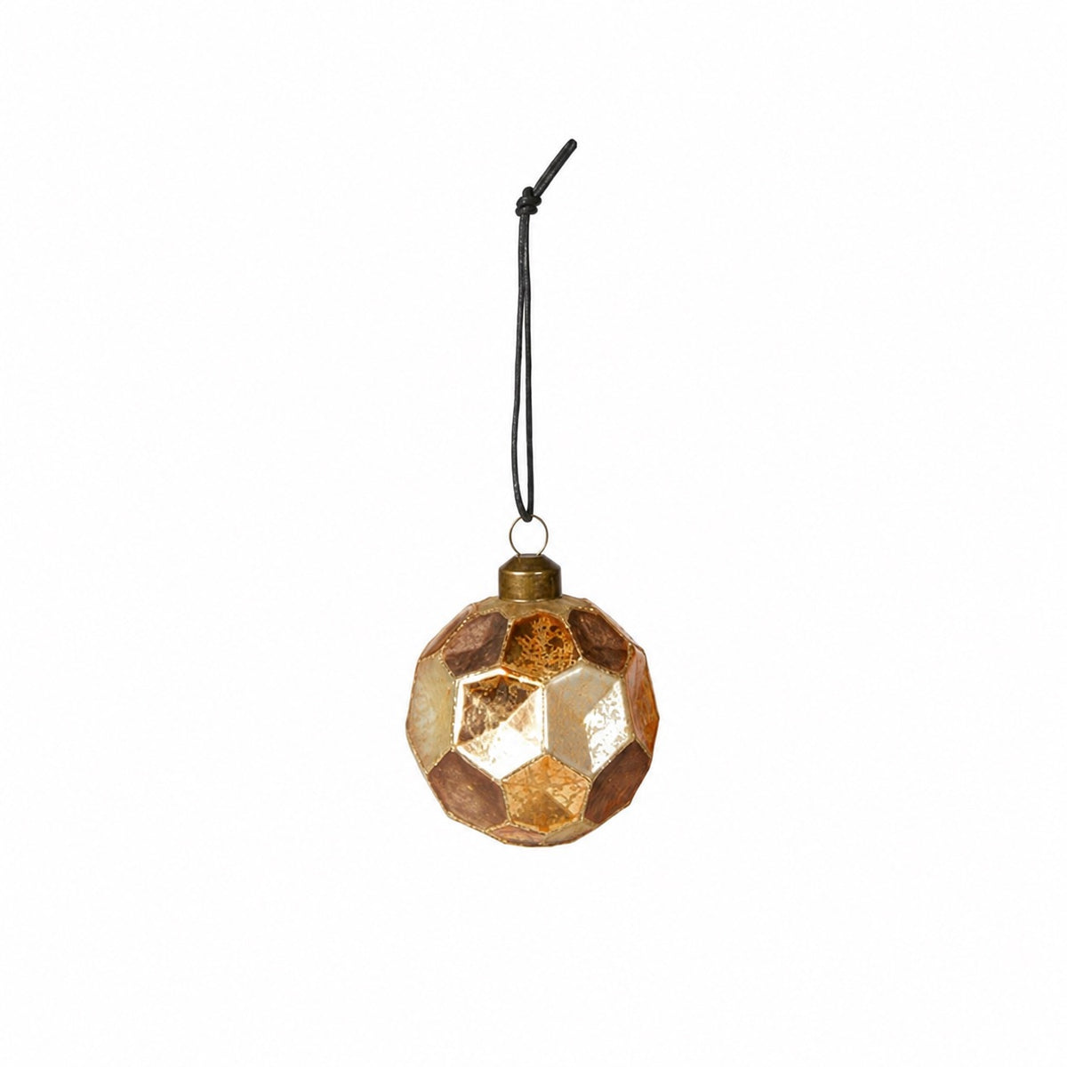 Christmas bauble with structure brown/champagne/gold