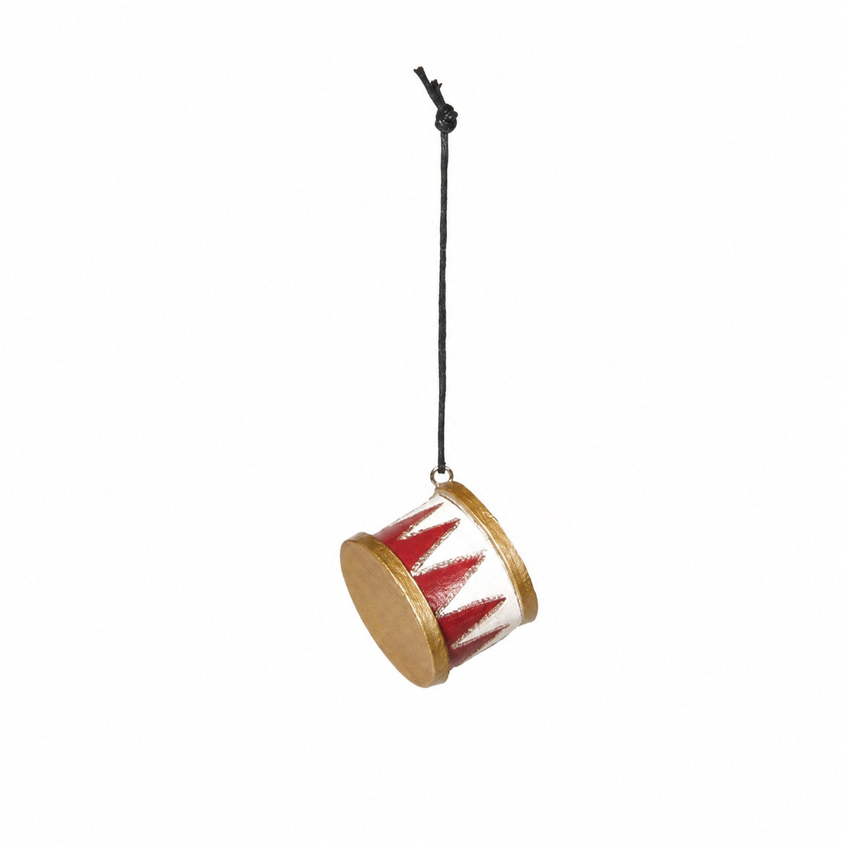 Wooden drum 4 cm in diameter red white gold