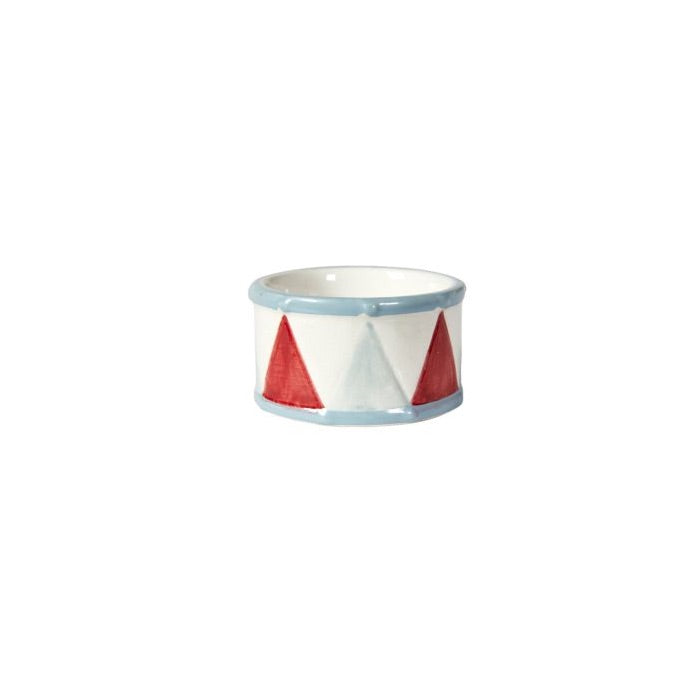 Drum for tealights red white light blue