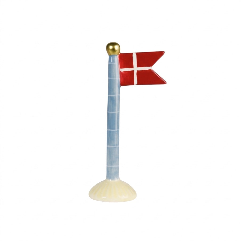 Flag 19 cm højt i keramik med lysegul fod fra Speedtsberg
