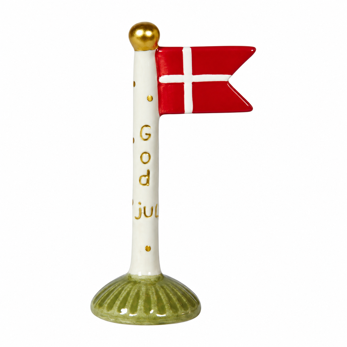 Ceramic flag with green base reading 'Merry Christmas' from Speedtsberg